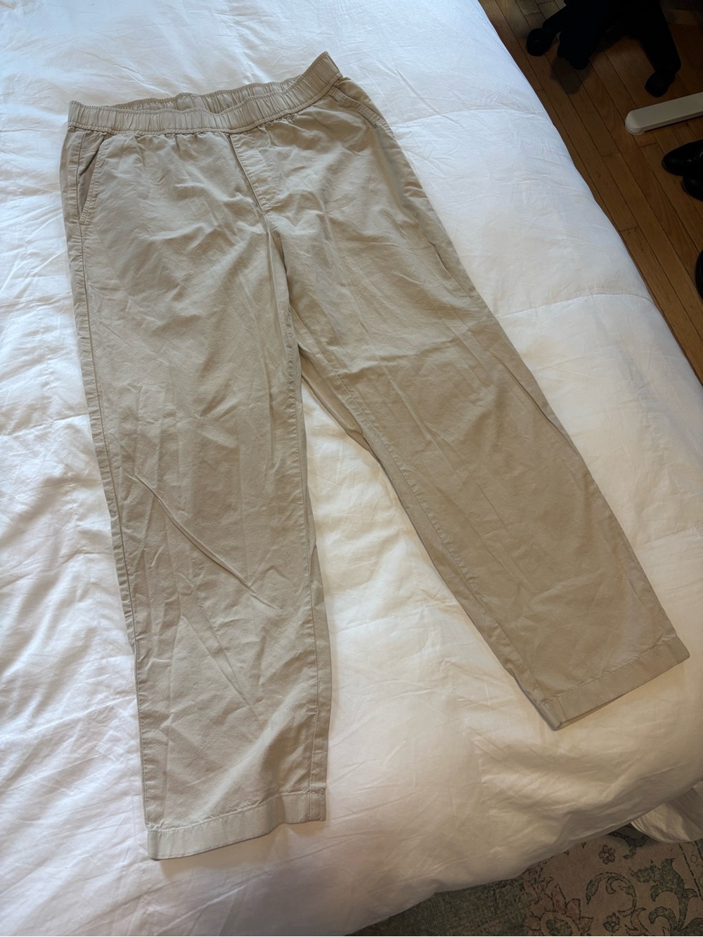 Women's Casual Elastic-Waist Khaki Pants
